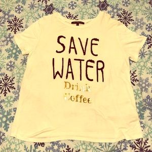 One clothing L ‘save water drink coffee’ t- shirt